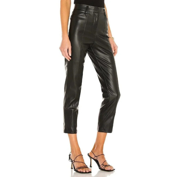 LBLC The Label Jen Vegan Leather Trouser in Black Medium New Pants - Picture 3 of 16